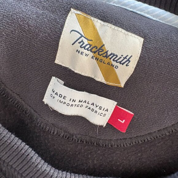 Tracksmith Mens Gray Black Crewneck Sweatshirt Size Large Cotton Blend - Picture 2 of 5